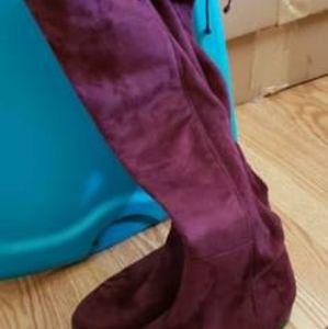 Lane Bryant Burgundy Knee-High Boots